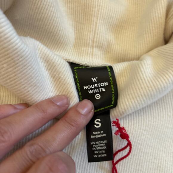 NWT Houston White Turtleneck Rib Knit Relaxed Pullover Sweater Cream Womens S - Picture 6 of 8